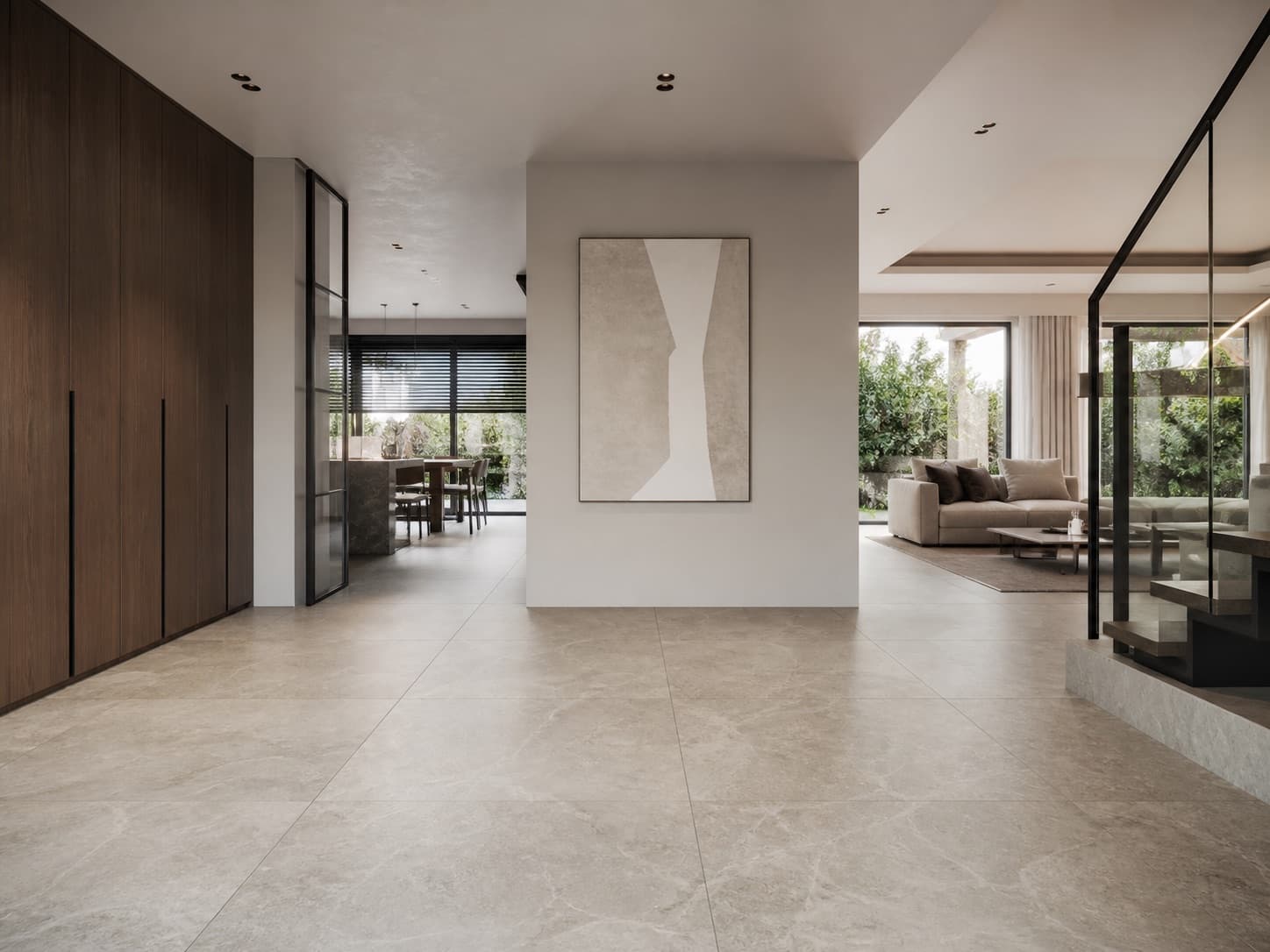 Carrelage dans un intérieur rénové