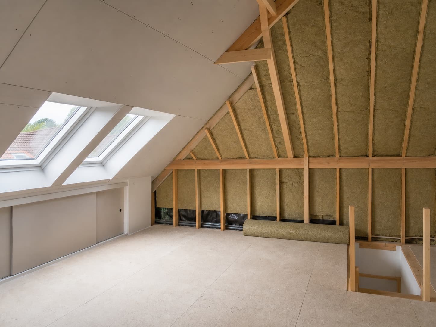 Isolation toiture dans un intérieur rénové