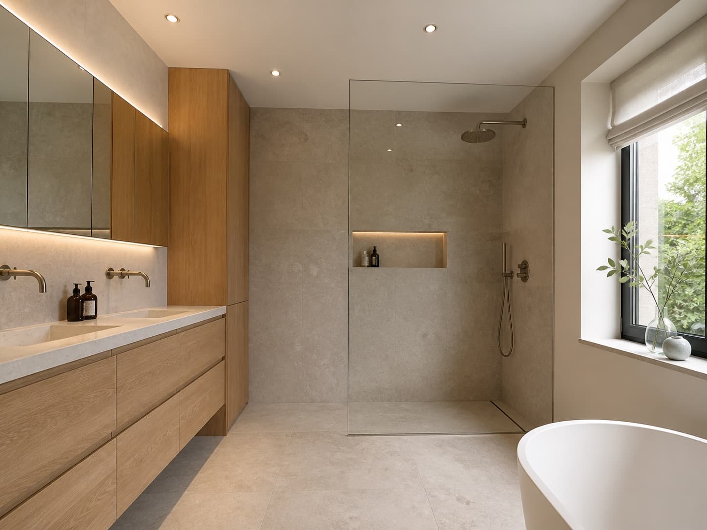 Salle de bain dans un intérieur rénové